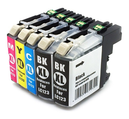 5 x Tusz do BROTHER LC123 DCP-J132W DCP-J152W NEW CHIP