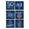Papier fotograficzny A3 Blue Swan 200g/m² matowy 50 sztuk dwustronny wodoodporny szybkoschnący 