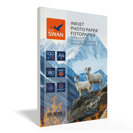 Papier fotograficzny A4 Blue Swan 180g/m² błyszczący 100 sztuk wodoodporny szybkoschnący