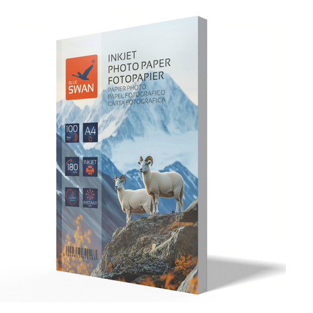 Papier fotograficzny A4 Blue Swan 180g/m² błyszczący 100 sztuk wodoodporny szybkoschnący