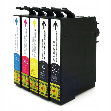 5x Tusze do EPSON 502 XL XP-5100 XP5105 XP5115