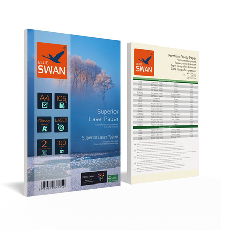 Papier fotograficzny A4 Blue Swan 105g/m² błyszczący 100 sztuk dwustronny wodoodporny szybkoschnący