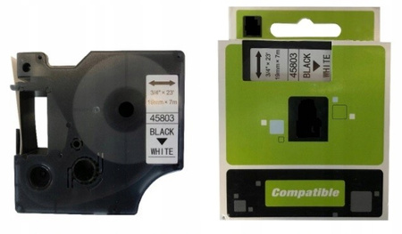 Taśma do DYMO D1 19mm 45803 Biała 7m S0720830