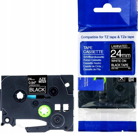 Taśma do BROTHER TZe-355 24mm 8m czarna TZ-355