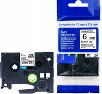 Taśma do BROTHER TZe-211 6mm 8m biała TZ-211