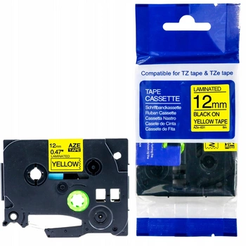 Taśma do BROTHER TZe-631 12mm 8m żółta TZ-631